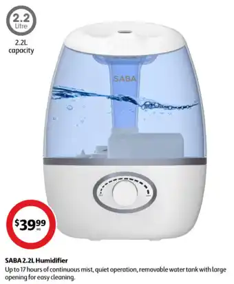 Coles SABA 2.2L Humidifier offer