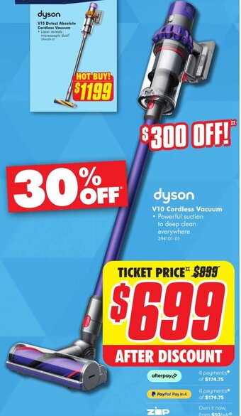 The Good Guys V10 Cordless Vacuum offer