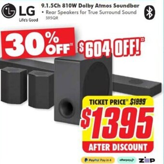 The Good Guys 9.1.5Ch 810W Dolby Atmos Soundbar offer