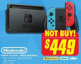 Switch Console - Neon Red/Blue