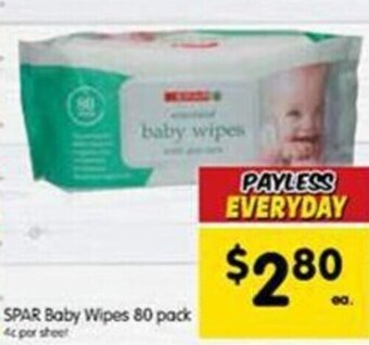 Spar SPAR Baby Wipes 80 pack offer