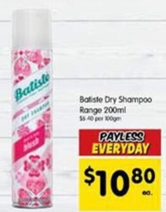 Batiste Dry Shampoo Range 200ml