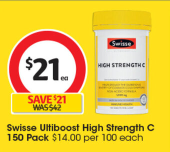 Coles Swisse Ultiboost High Strength C 150 Pack offer