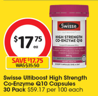 Coles Swisse Ultiboost High Strength Co-Enzyme Q10 Capsules 30 Pack offer