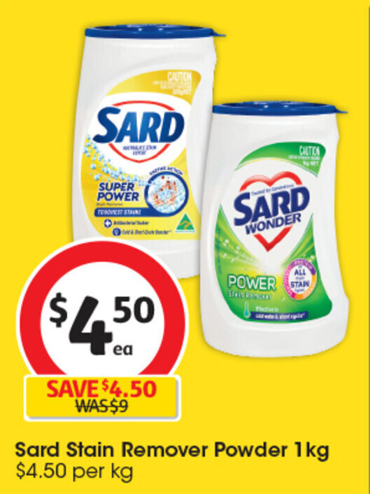Sard Stain Remover Powder 1kg offer at Coles