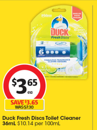 Coles Duck Fresh Discs Toilet Cleaner 36mL offer