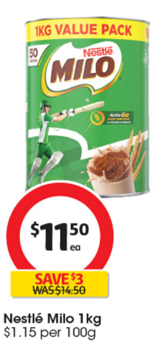 Coles Nestlé Milo 1KG offer