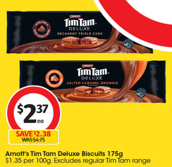 Coles Arnott's Tim Tam Deluxe Biscuits 175g offer
