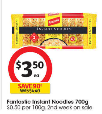 Coles Fantastic Instant Noodles 700g offer
