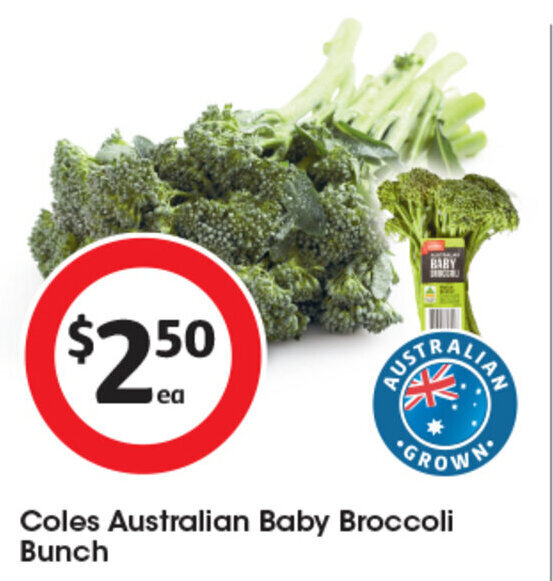 Coles Australian Baby Broccoli Bunch offer at Coles