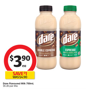 Coles Dare Flavoured Milk 750mL offer