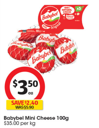Coles Babybel Mini Cheese 100g offer