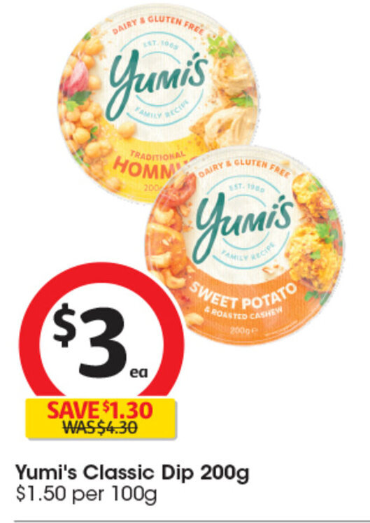Yumi's Classic Dip 200g offer at Coles
