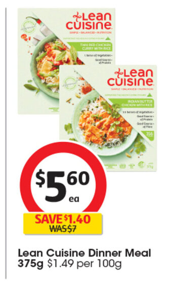 Coles Lean Cuisine Dinner Meal 375g offer