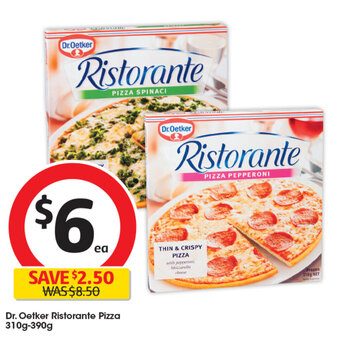 Coles Dr. Oetker Ristorante Pizza 310g-390g offer