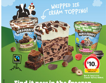 Coles Ben & Jerry's Ice Cream 427mL-458mL offer