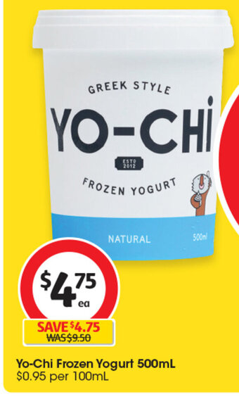 Coles Yo-Chi Frozen Yogurt 500mL offer