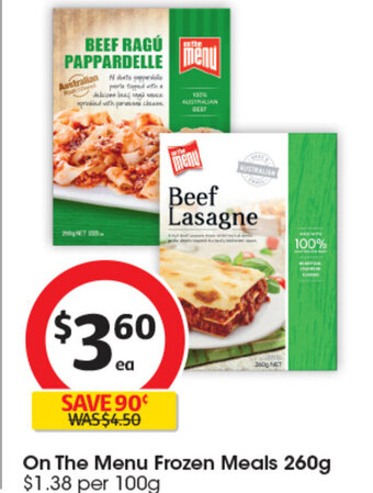 Coles On The Menu Frozen Meals 260g offer