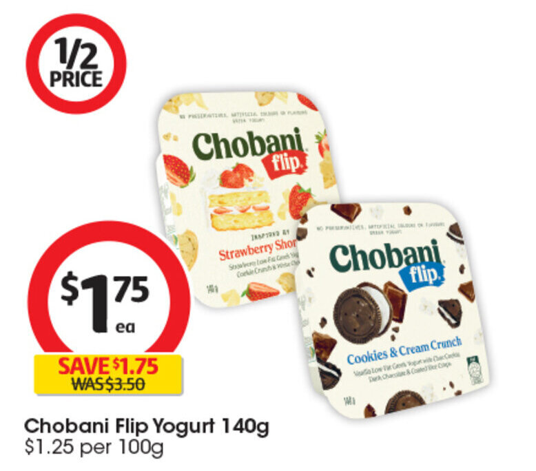 Chobani Flip Yogurt 140g offer at Coles