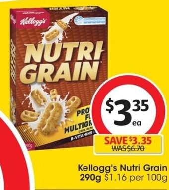 Coles Kellogg's Nutri Grain 290g offer