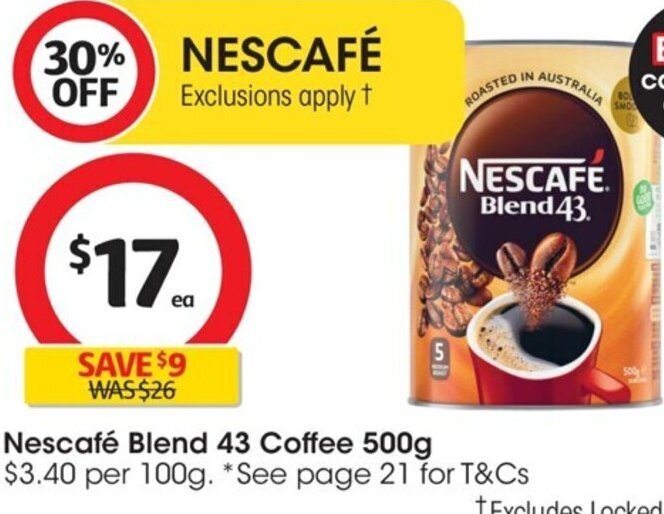 Nescafé Blend 43 Coffee 500g offer at Coles