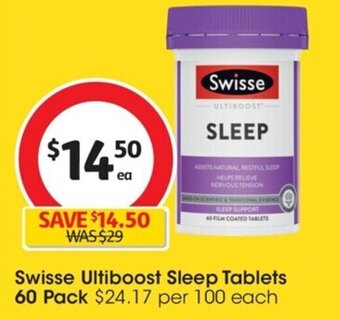 Coles Swisse Ultiboost Sleep Tablets 60 Pack offer