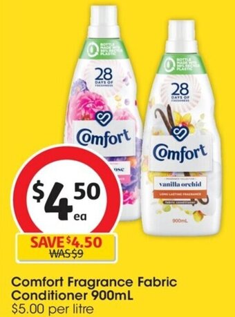 Coles Comfort Fragrance Fabric Conditioner 900mL offer