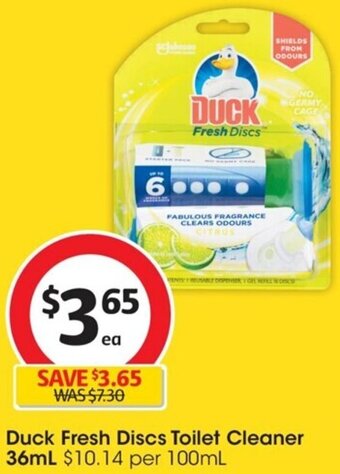 Coles Duck Fresh Discs Toilet Cleaner 36mL offer