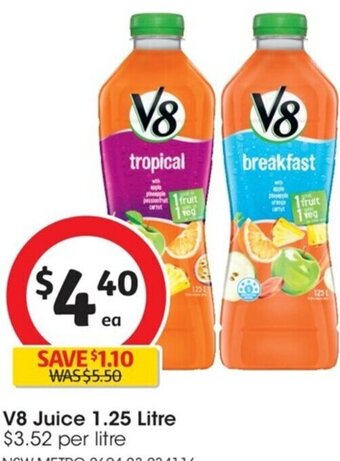 Coles V8 Juice 1.25 Litre offer