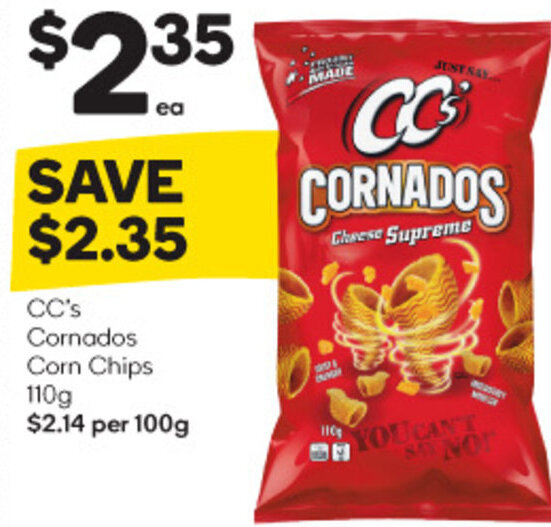 CC's Cornados Corn Chips 110g offer at Woolworths