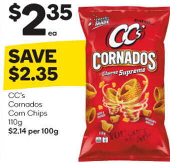 Woolworths CC's Cornados Corn Chips 110g offer