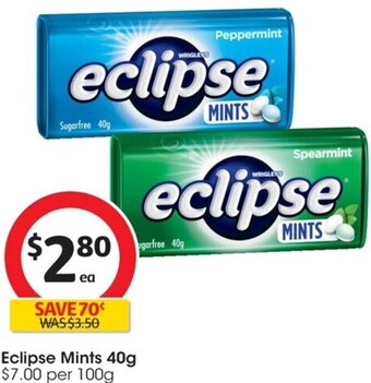 Coles Eclipse Mints 40g offer