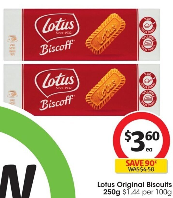 Lotus Original Biscuits 250g offer at Coles