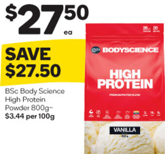 Woolworths BSc Body Science High Protein Powder 800g offer