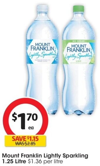 Coles Mount Franklin Lightly Sparkling 1.25 Litre offer
