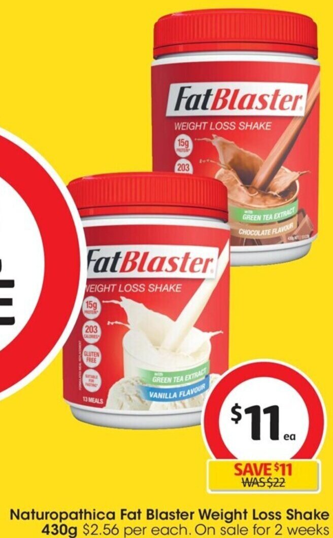 Naturopathica Fat Blaster Weight Loss Shake 430g offer at Coles