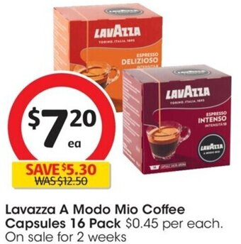 Coles Lavazza A Modo Mio Coffee Capsules 16 Pack offer