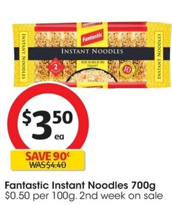 Coles Fantastic Instant Noodles 700g offer