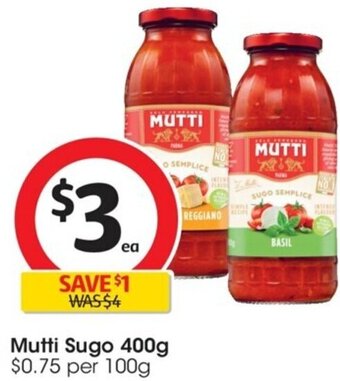 Coles Mutti Sugo 400g offer