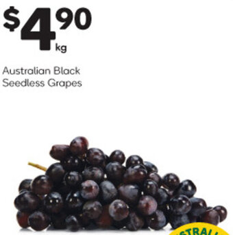Woolworths Australian Black Seedless Grapes offer