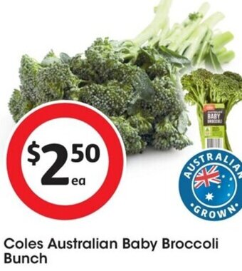 Coles Coles Australian Baby Broccoli Bunch offer