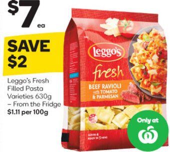 Woolworths Leggo's Fresh Filled Pasta Varieties 630g offer