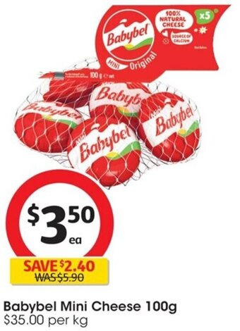Coles Babybel Mini Cheese 100g offer