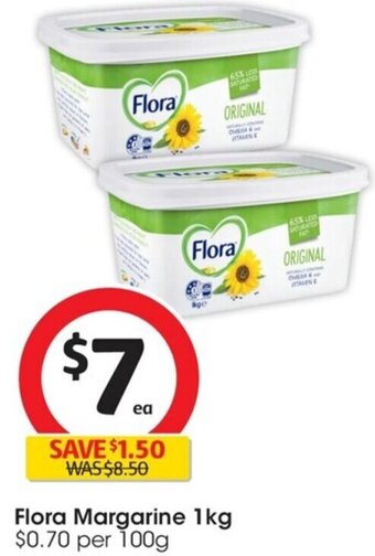 Coles Flora Margarine 1kg offer