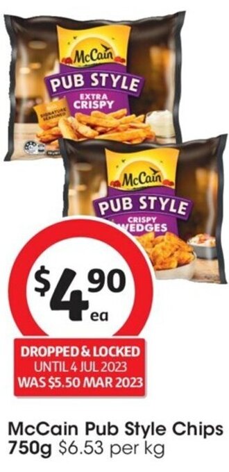 Coles McCain Pub Style Chips 750g offer