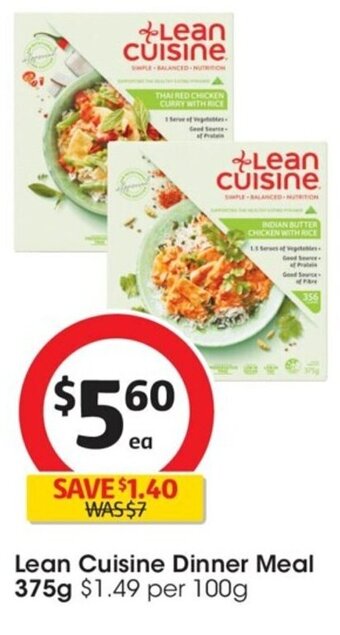 Coles Lean Cuisine Dinner Meal 375g offer