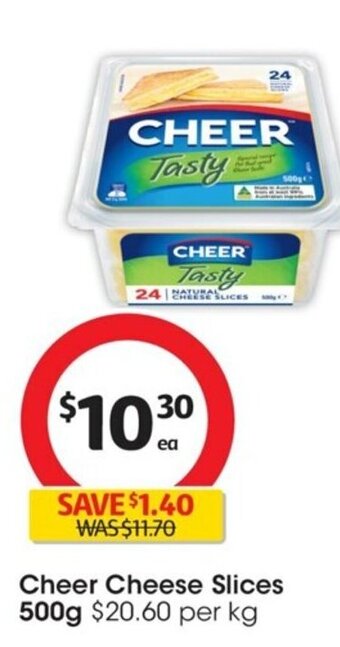 Coles Cheer Cheese Slices 500g offer