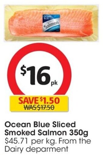 Coles Ocean Blue Sliced Smoked Salmon 350g offer