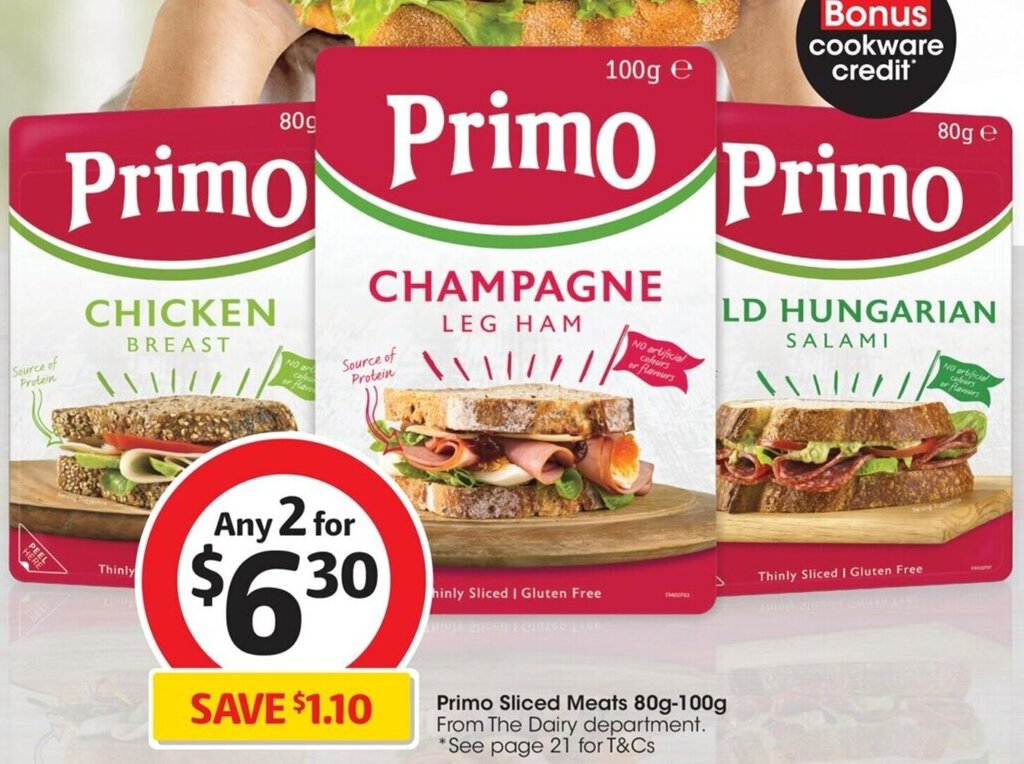 Primo Sliced Meats 80g100g offer at Coles