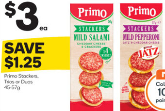 Woolworths Primo Stackers, Trios or Duos 45-57g offer